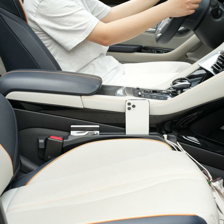 Universal Car Seat Gap Filler Strip – Anti-Drop Pad with Seatbelt Slot