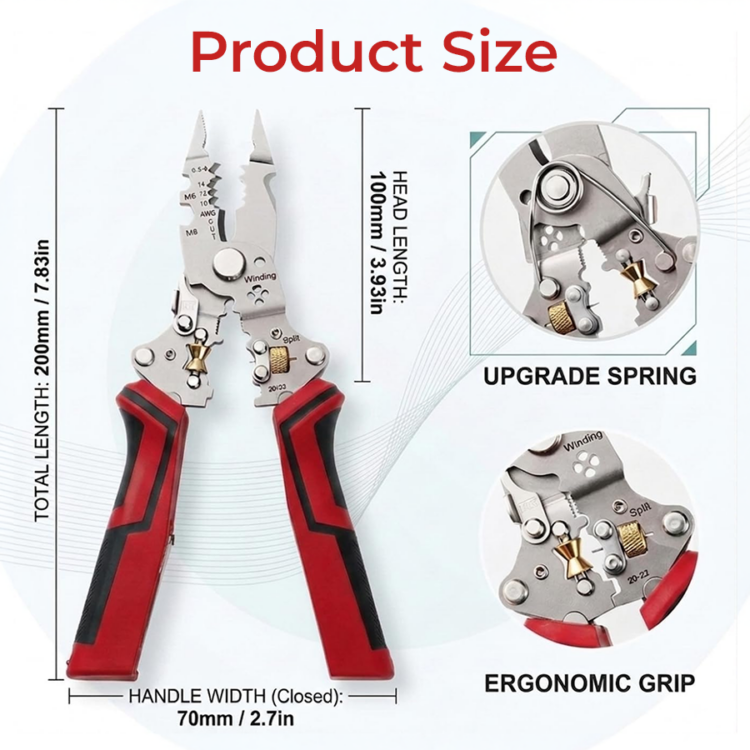 6-in-1 Wire Stripper & Twister Pliers with Voltage Tester alt=