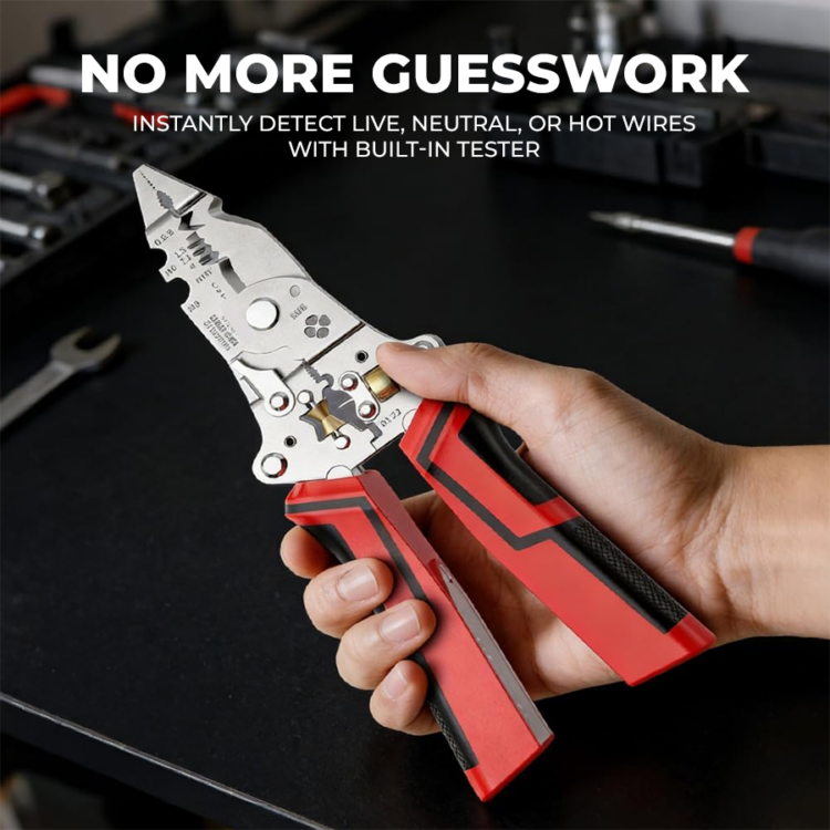 6-in-1 Wire Stripper & Twister Pliers with Voltage Tester alt=