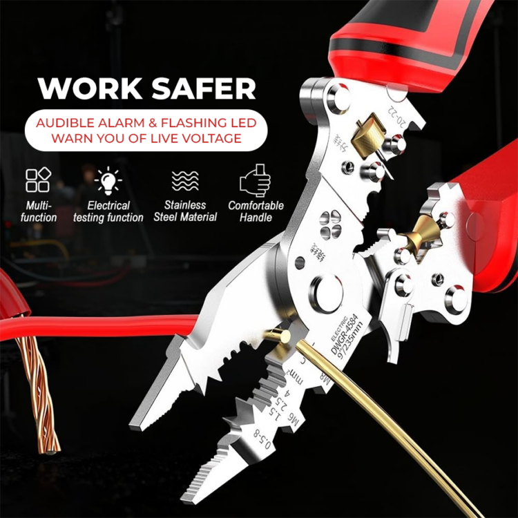 6-in-1 Wire Stripper & Twister Pliers with Voltage Tester alt=