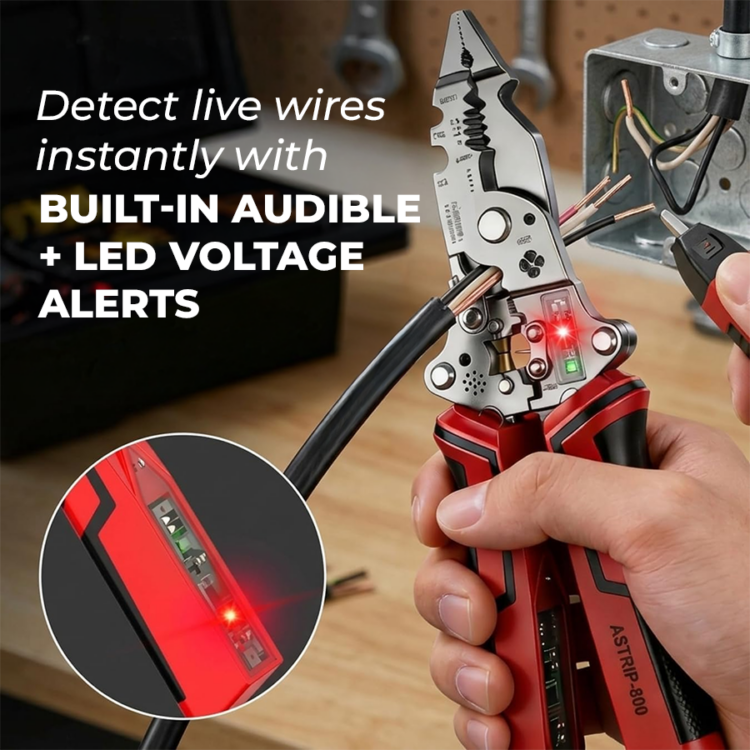 6-in-1 Wire Stripper & Twister Pliers with Voltage Tester alt=