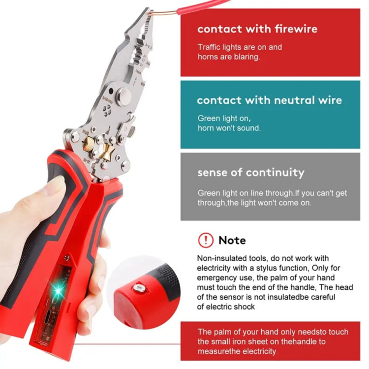 6-in-1 Wire Stripper & Twister Pliers with Voltage Tester alt=
